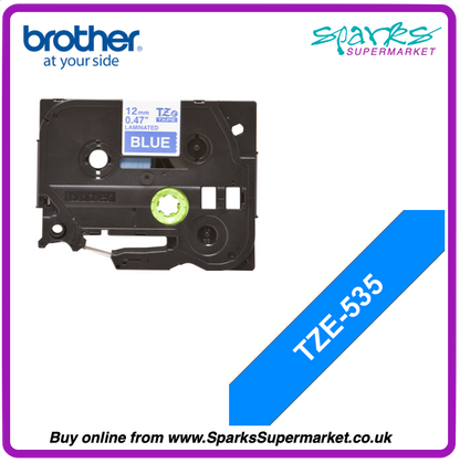 Brother TZe P-touch Label Tape - White on Blue