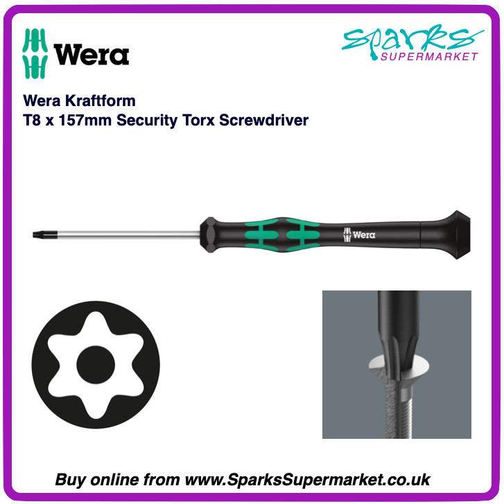 Wera Kraftform Micro T8 Security Torx Screwdriver 157mm