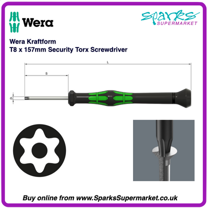 Wera Kraftform Micro T8 Security Torx Screwdriver 157mm