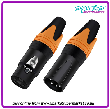 5 Pin XLR Connectors - Black / Orange