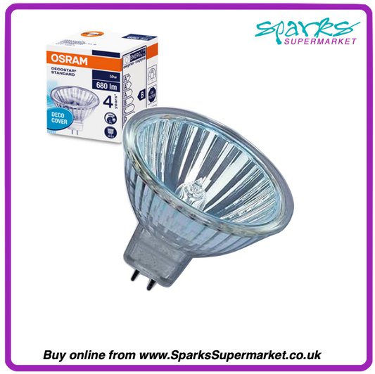 Osram 44870 WFL Decostar MR16 12v 50w 36º GU5.3 Halogen Lamp