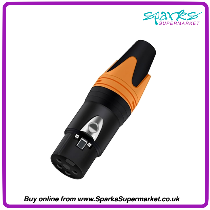 5 Pin XLR Connectors - Black / Orange