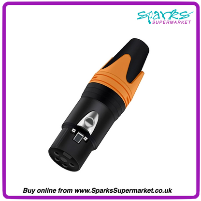 5 Pin XLR Connectors - Black / Orange