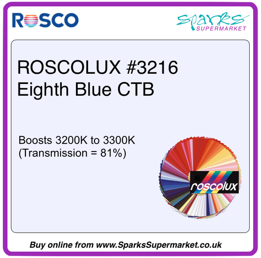 Roscolux #3216 Eighth Blue Ctb