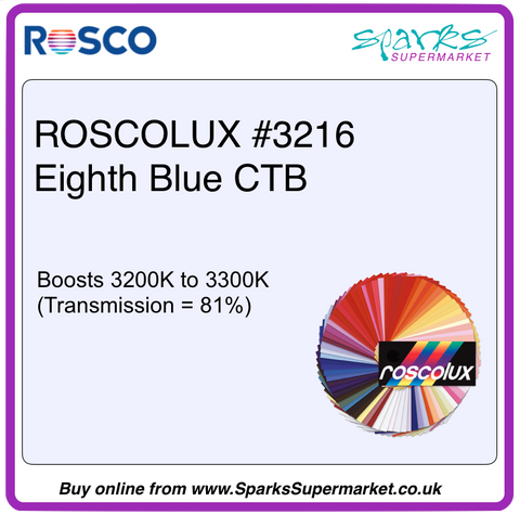 ROSCOLUX #3216 EIGHTH BLUE CTB