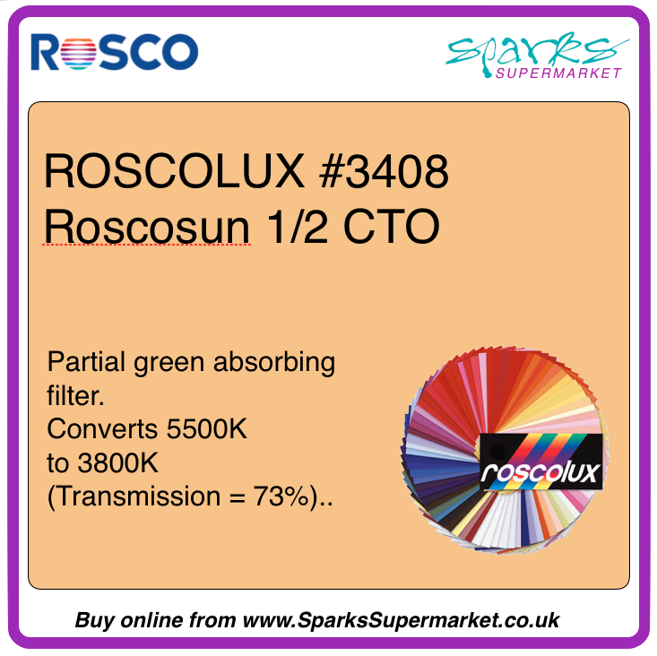 Roscolux #3408 Roscosun 1/2 Cto