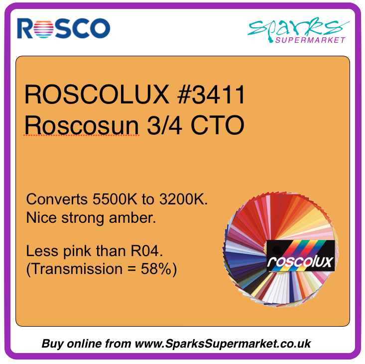 Roscolux #3411 Roscosun 3/4 Cto