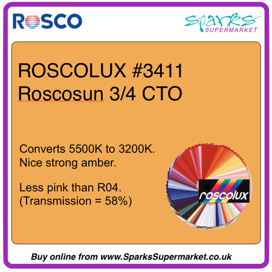 Roscolux #3411 Roscosun 3/4 Cto