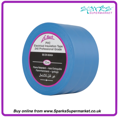 WIDE PVC ELECTRICAL TAPE BLUE