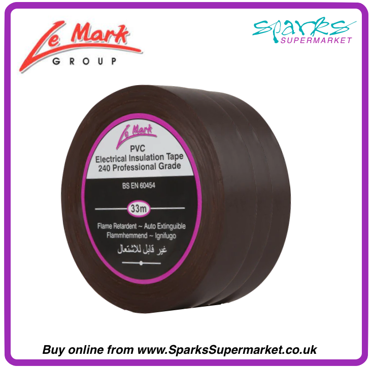 LE MARK WIDE PVC TAPE BROWN