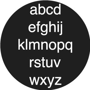 ROSCO STEEL GOBO 78059	Helvetica Letters
