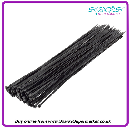 Black Cable Ties 4.8mm X 300mm - 100 Pack