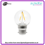 2W Dimmable LED Filament Golf Ball Polycarbonate Lamp Warm White  2700K