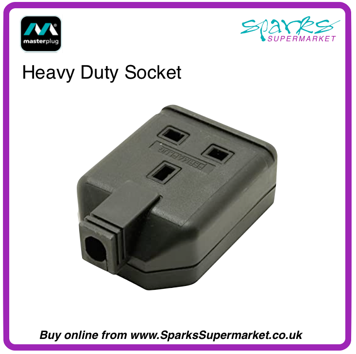 Masterplug Trailing Socket Masterplug 1 Gang 13a Trailing Socket - Black ELS13B – Sparks ...