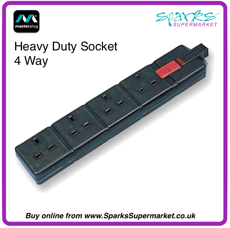 13A, 4 WAY SOCKET HEAVY DUTY, BLACK – Sparks Theatrical Lighting ...