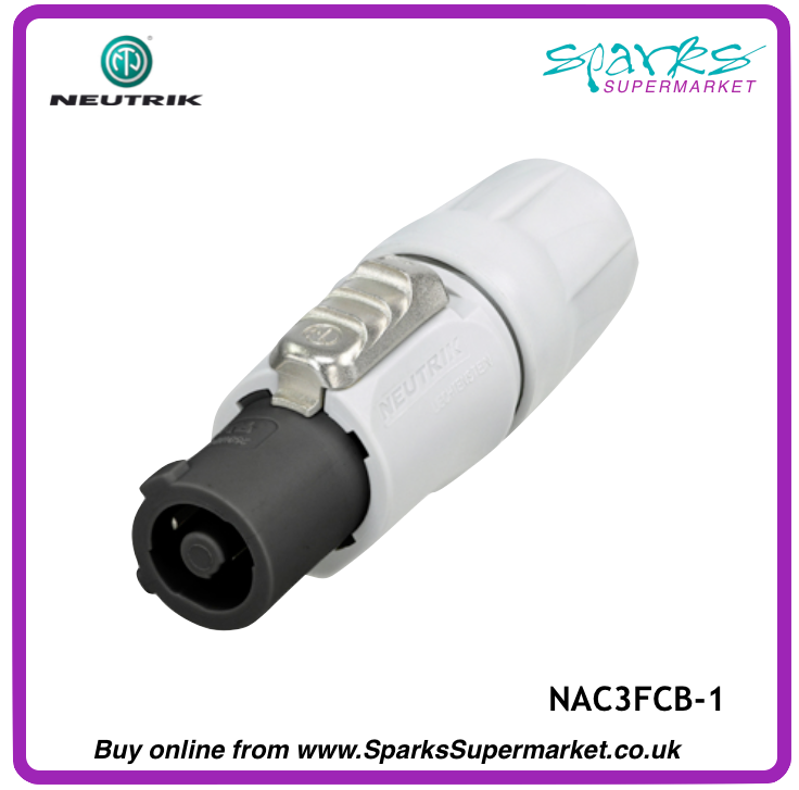 NAC3FCB-1 Powercon Cable connector - White - Power out