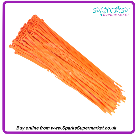 FLUORESCENT CABLE TIES 300mm x 4.8mm