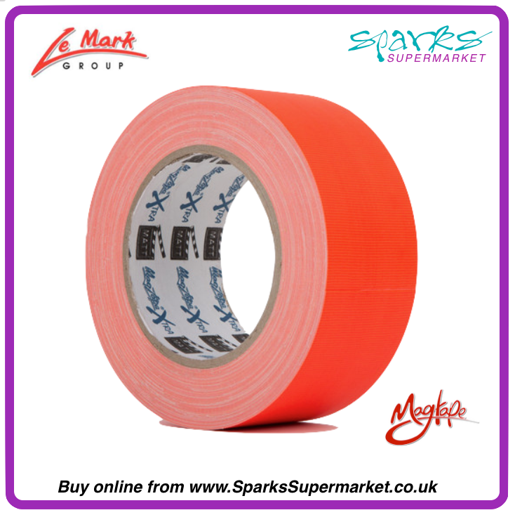 FLUORESCENT GAFFA TAPE 50M X 25M - MAGTAPE XTRA ORANGE