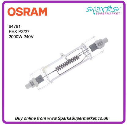 OSRAM 64781 FEX P2/27 2000W Rx7s 240v