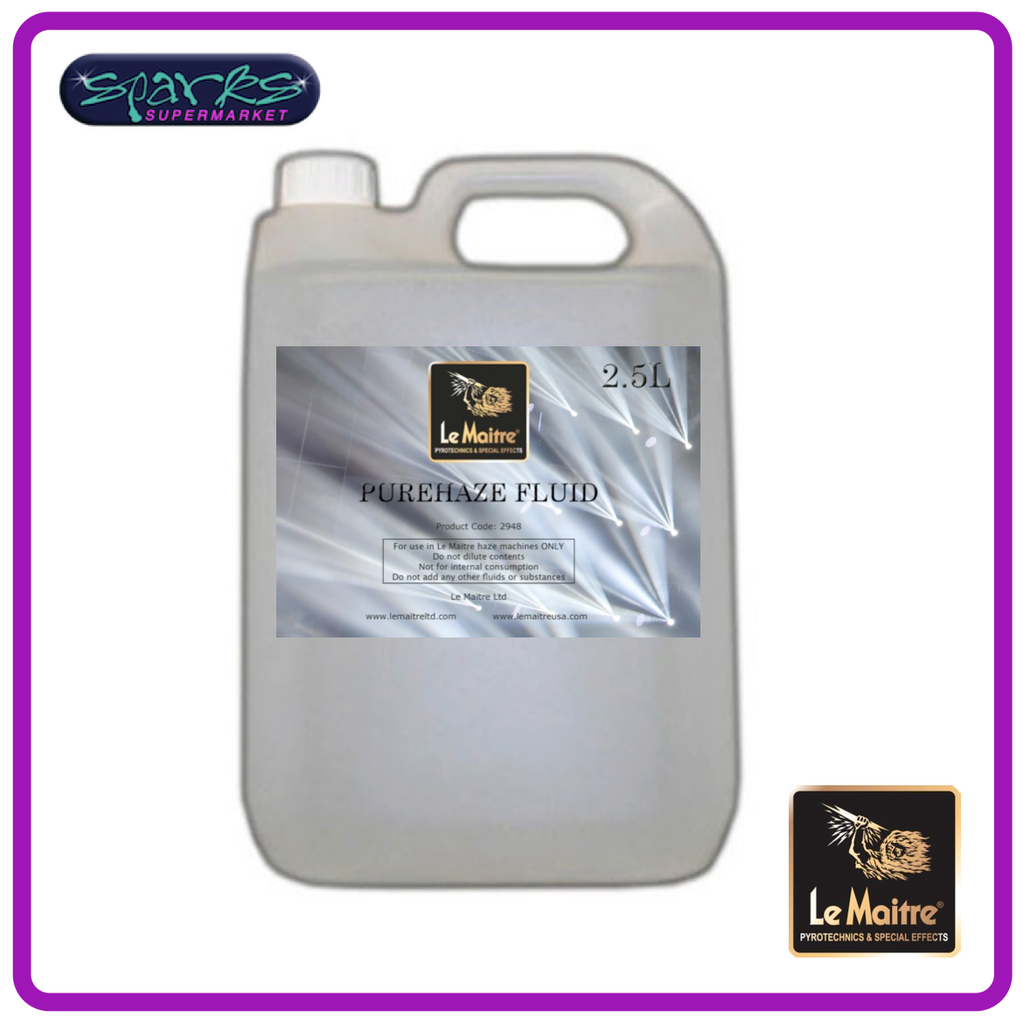 Le Maitre Pure Haze Fluid 1L, 2.5L and 5L options available Sparks