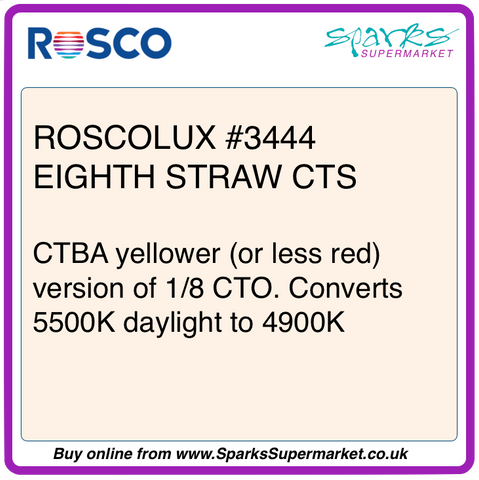 ROSCOLUX #3444 EIGHTH STRAW CTS
