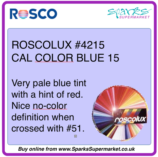 Roscolux #4215 Cal Color Blue 15