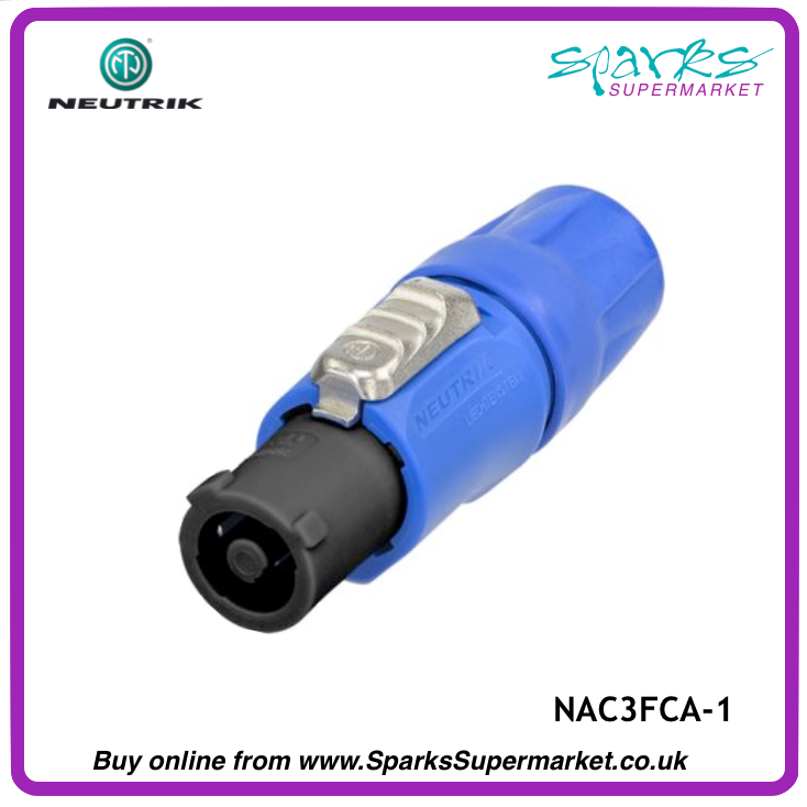 NAC3FCA-1 Powercon Cable Connector - Blue - Power In – Sparks ...