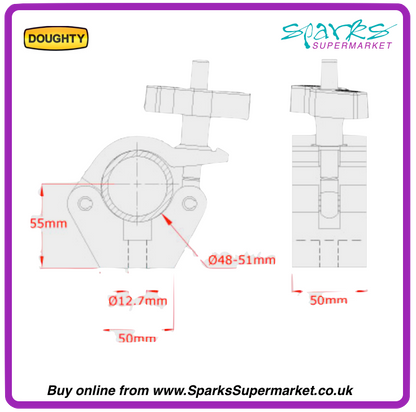 T57120: Doughty Half Coupler - Easy Grip - Polished