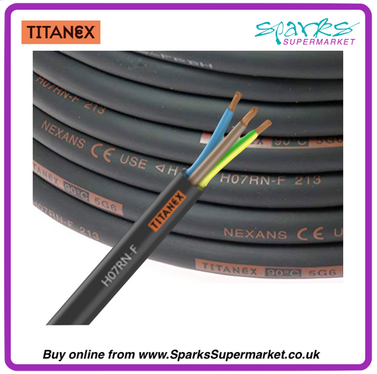 6mm H07RN-F 3-Core Rubber Cable - 32A TRS - Per Metre