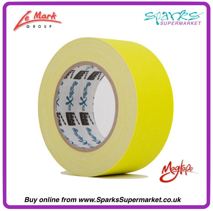 FLUORESCENT GAFFA TAPE 50M X 25M - MAGTAPE XTRA YELLOW