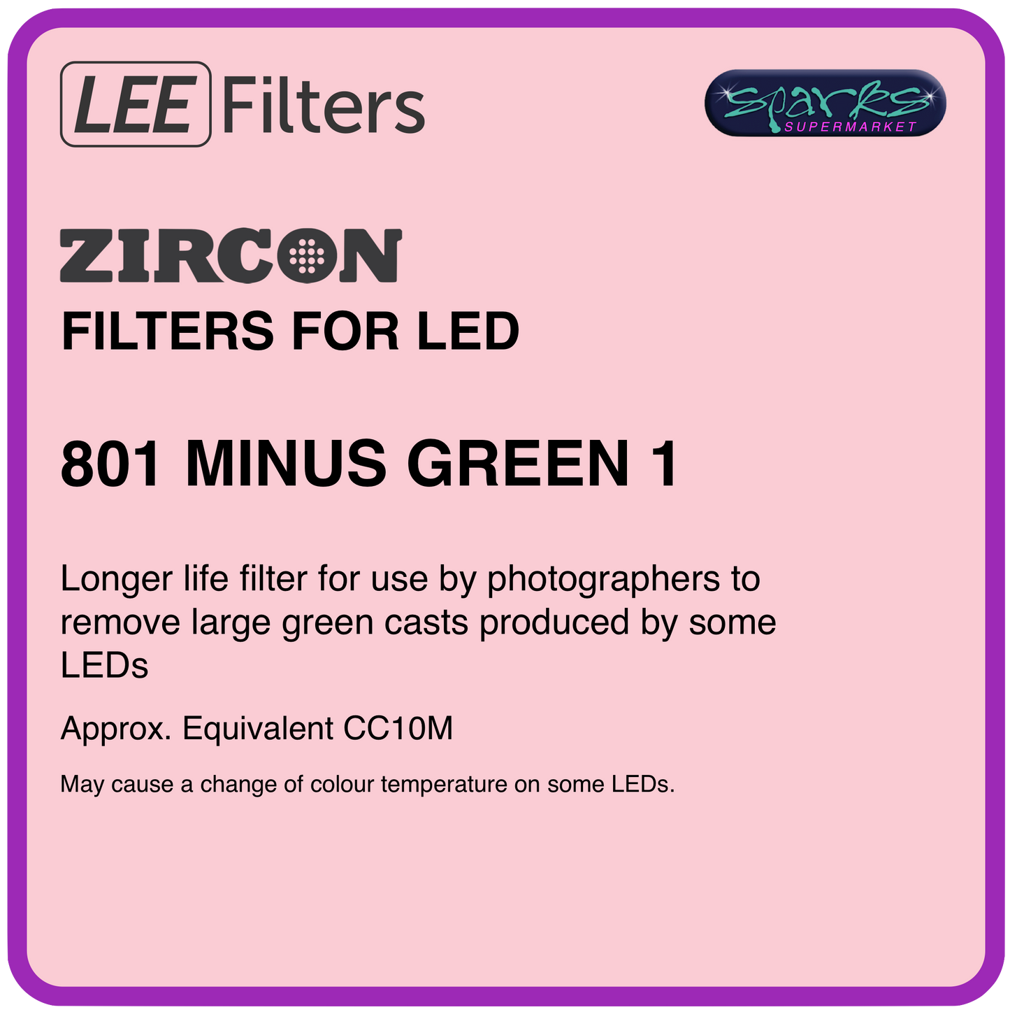 LEE ZIRCON 801 ZIRCON MINUS GREEN 1 - L801