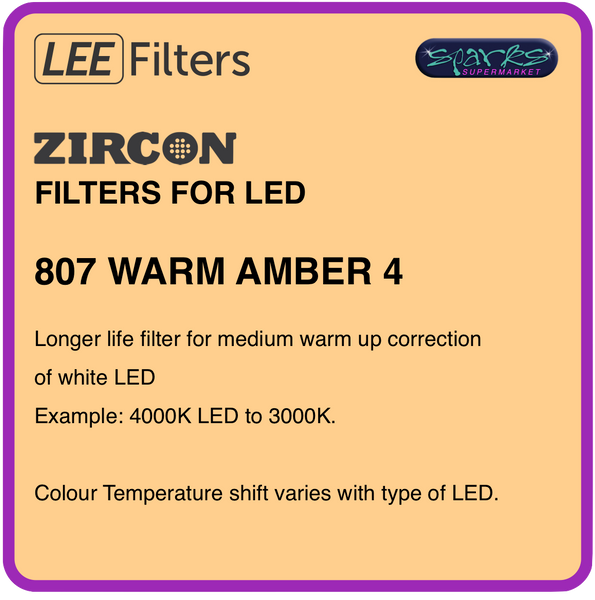LEE ZIRCON 807 WARM AMBER 4 - L807