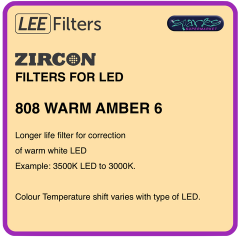LEE ZIRCON 808 WARM AMBER 6 - L808