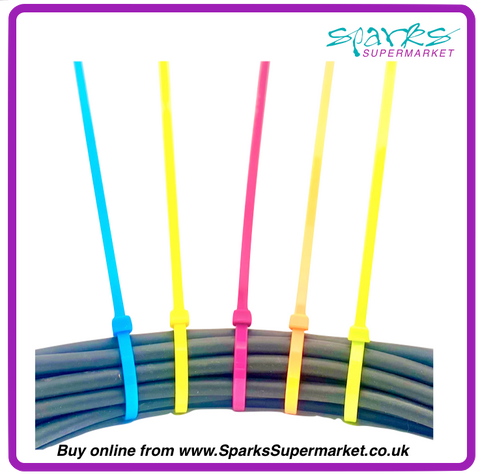 FLUORESCENT CABLE TIES - MULTI-COLOUR PACK 250 TIES – Sparks Lighting  Supermarket