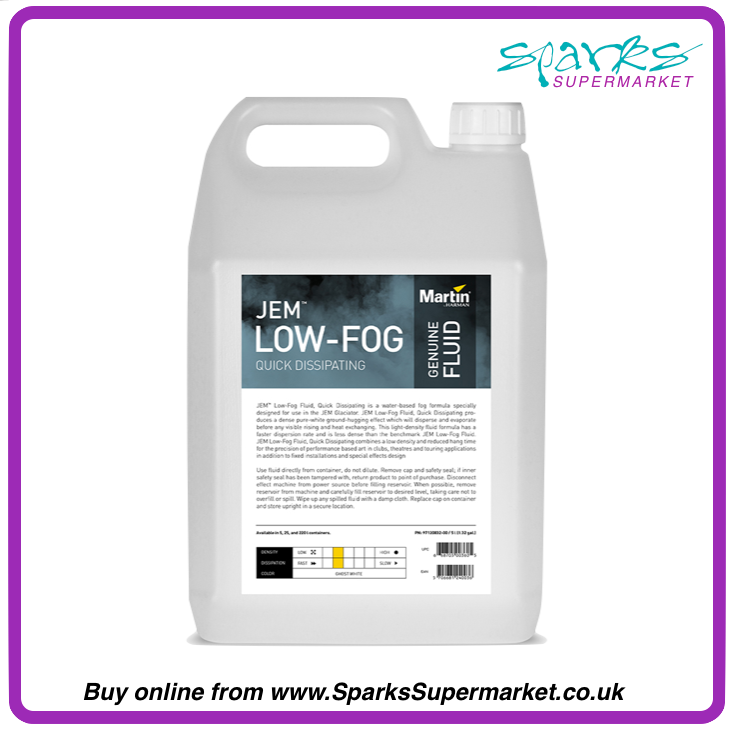 Low-Fog Fluid - Quick Dissipating for Jem Glaciator