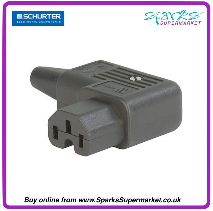 Right Angle IEC C15 Socket, 10A 250v